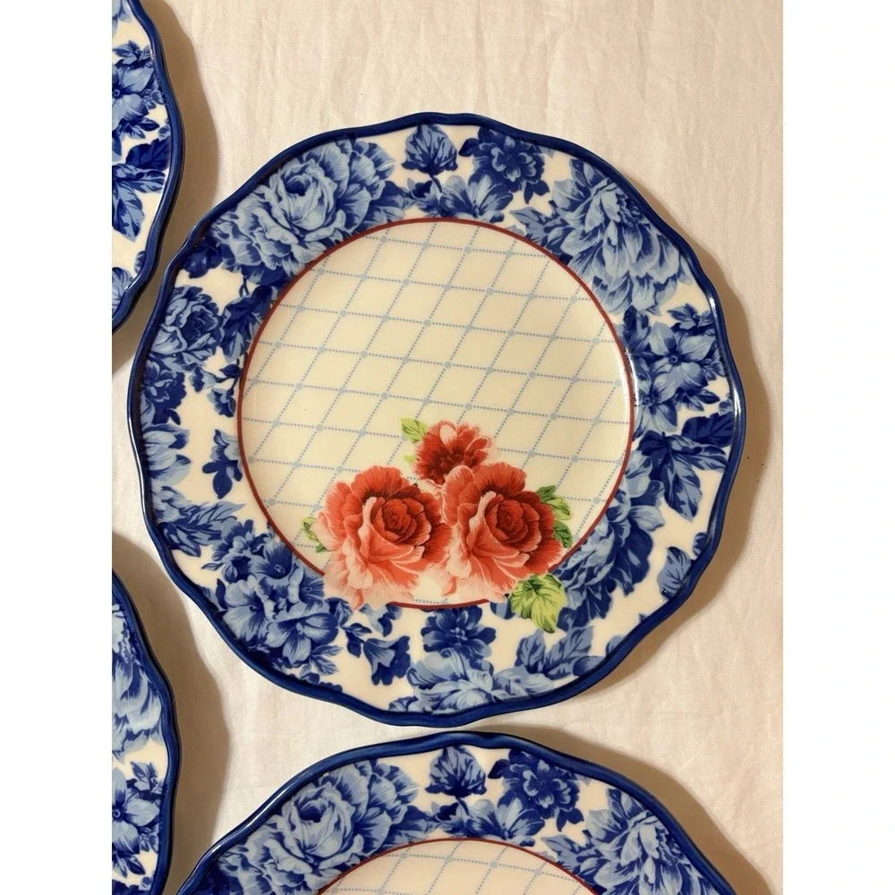 The Pioneer Woman Set of 4 Heritage Floral Ceramic Dinner Plates